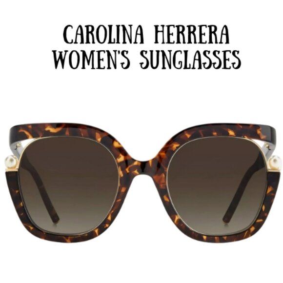New Carolina Herrera Women\'s Sunglasses Havana Full Rim Cat Eye Frame CH 0003/S main image 5
